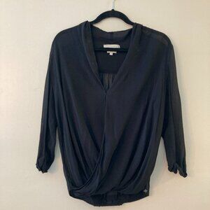 monk & lou silk blouse black